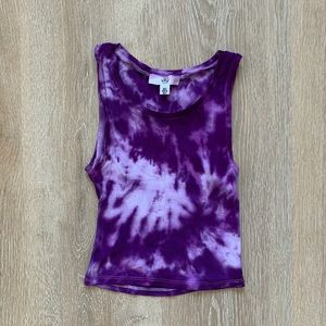 PURPLE TIE DYED CROPPED TANK